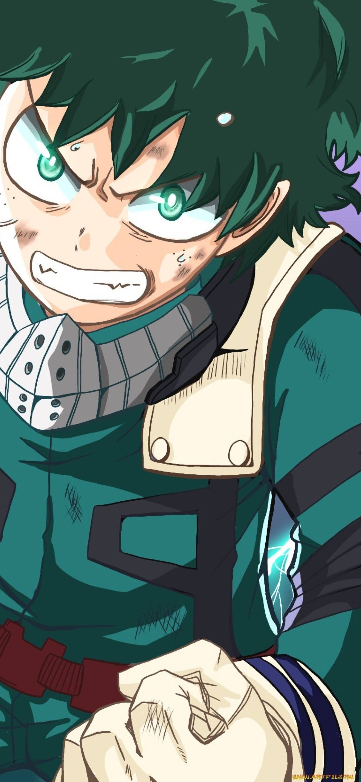 Fondo de pantalla Kaminari Denki & Midoriya Izuku 1170x2532