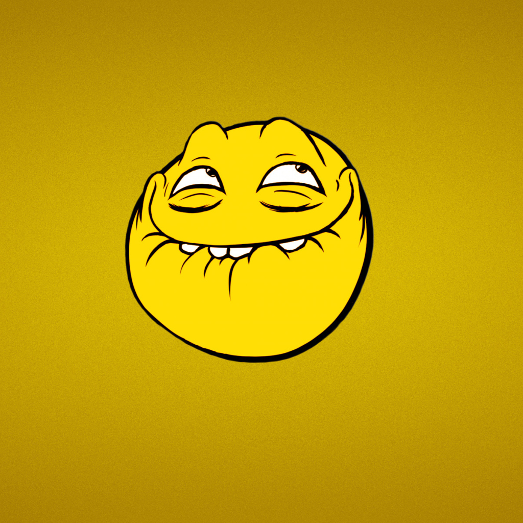 Обои Yellow Trollface Smile 1024x1024