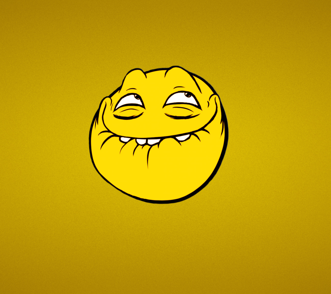 Yellow Trollface Smile wallpaper 1080x960
