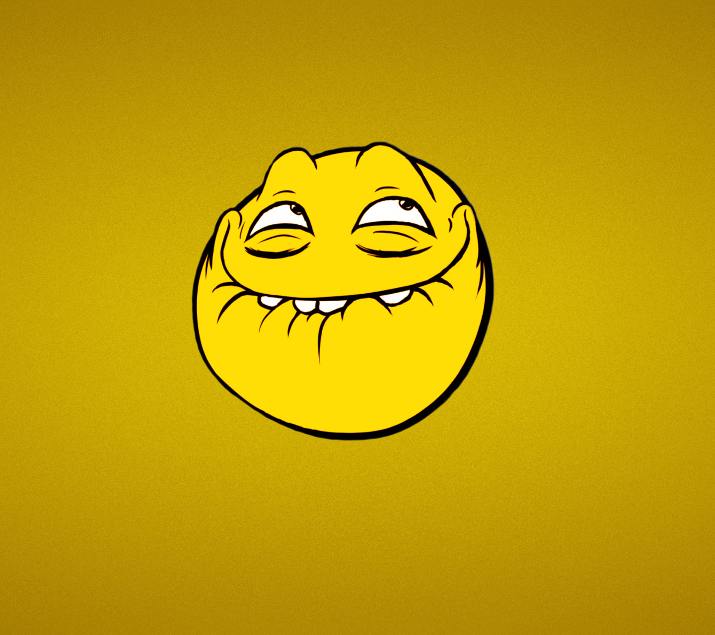 Yellow Trollface Smile wallpaper 1440x1280