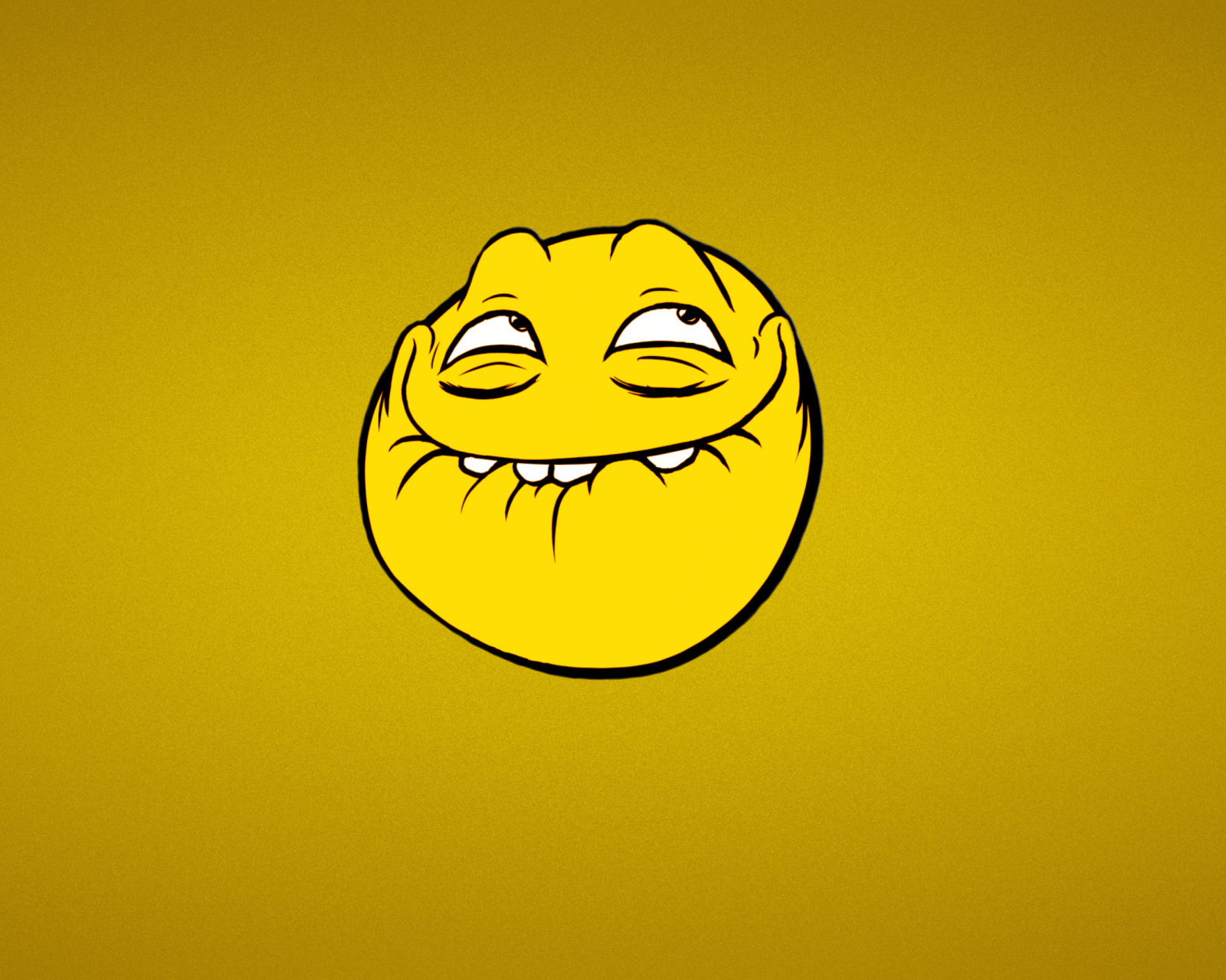 Yellow Trollface Smile wallpaper 1600x1280