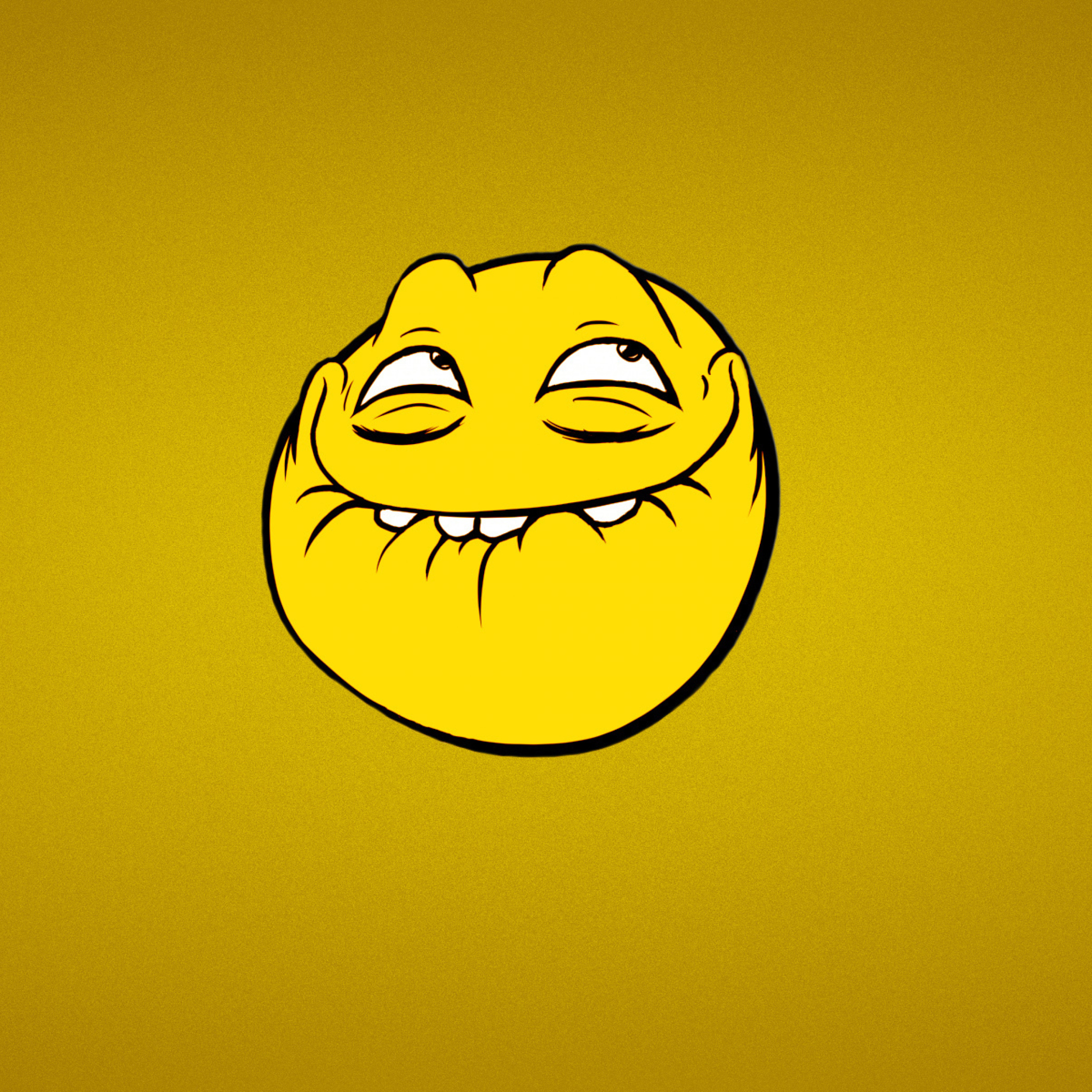 Das Yellow Trollface Smile Wallpaper 2048x2048
