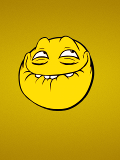 Yellow Trollface Smile wallpaper 240x320