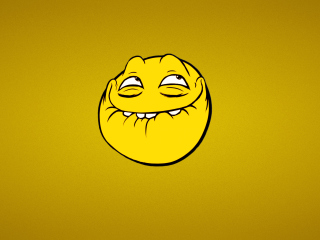 Обои Yellow Trollface Smile 320x240