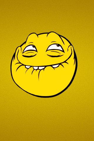 Sfondi Yellow Trollface Smile 320x480