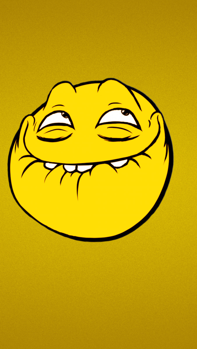 Sfondi Yellow Trollface Smile 640x1136