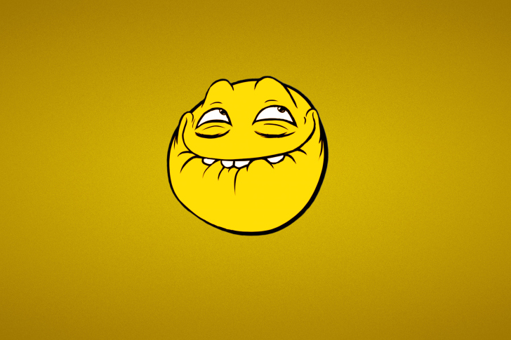 Yellow Trollface Smile wallpaper