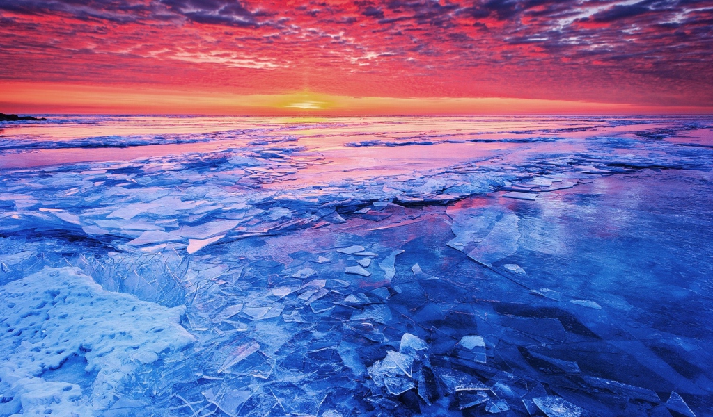 Sunset And Shattered Ice screenshot #1 1024x600
