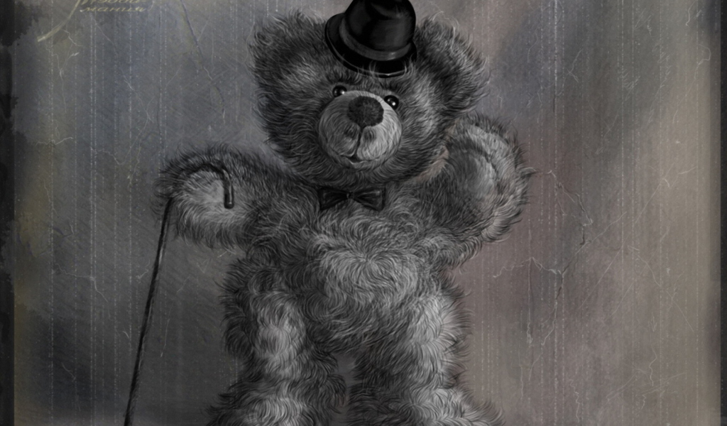 Das Teddy Bear Gentleman Wallpaper 1024x600