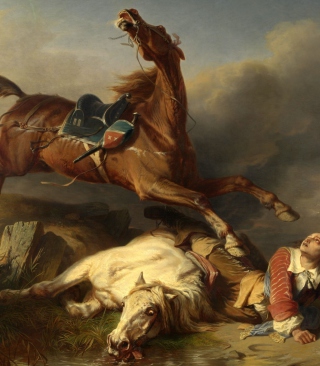 Horses Painting - Obrázkek zdarma pro 132x176