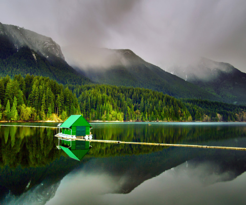 Das Capilano Lake in North Vancouver Wallpaper 480x400