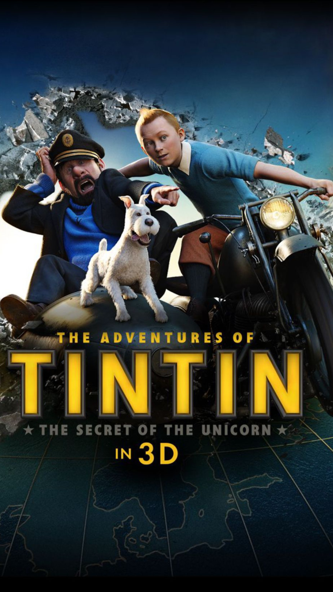 Fondo de pantalla The Adventures Of Tintin 3D 1080x1920