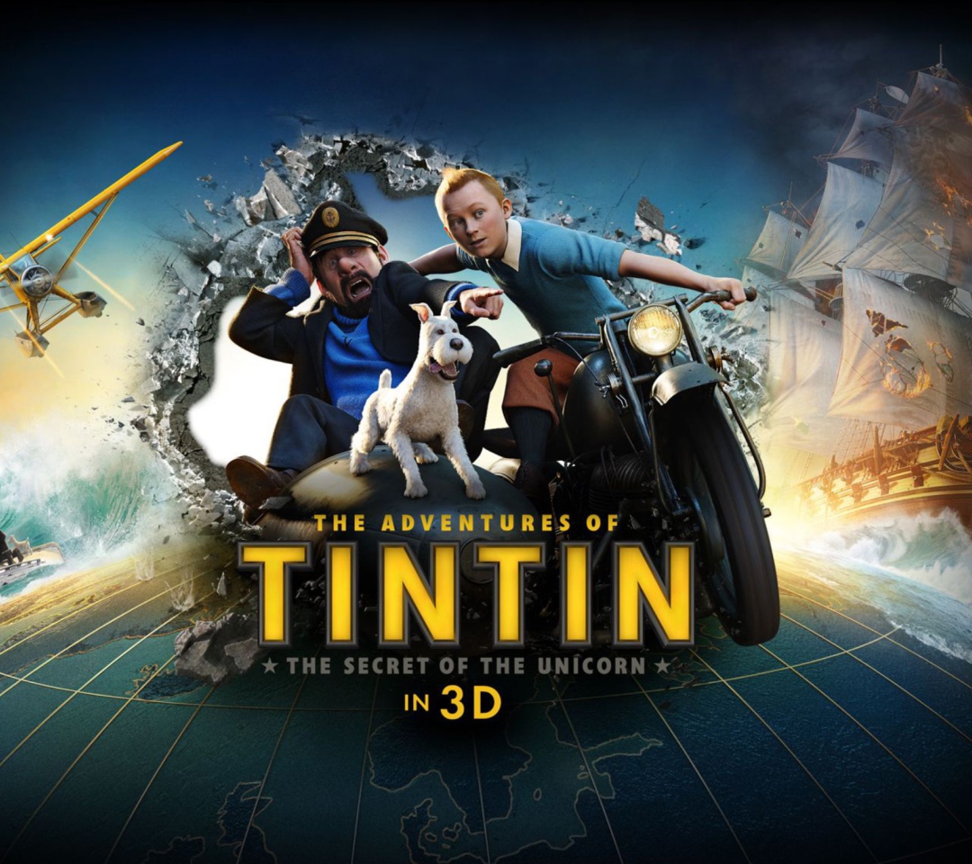 Das The Adventures Of Tintin 3D Wallpaper 1080x960
