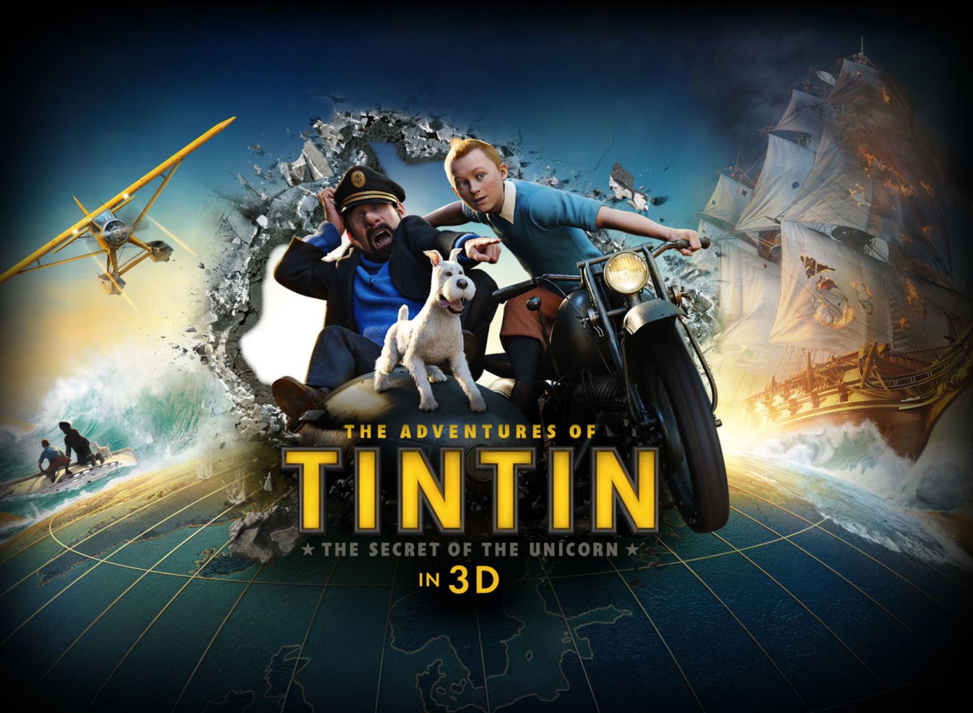 Das The Adventures Of Tintin 3D Wallpaper 1920x1408