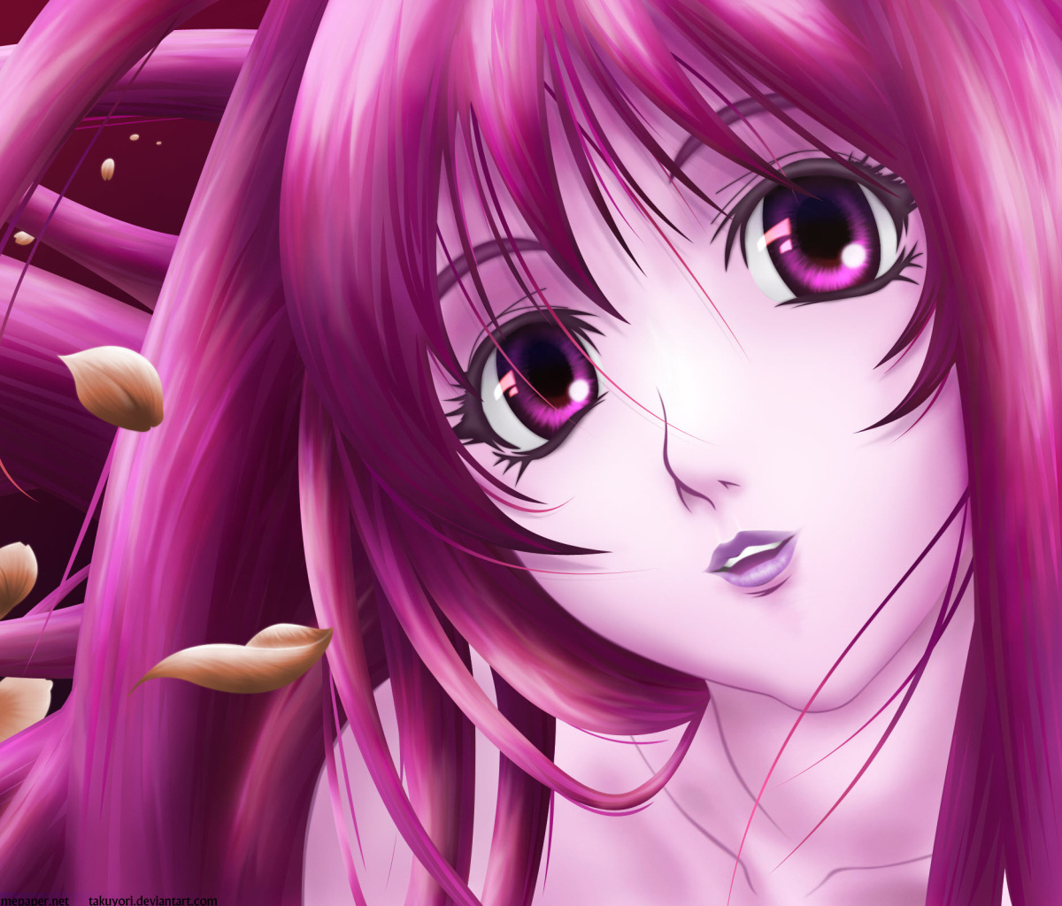 Pink Anime Girl wallpaper 1200x1024