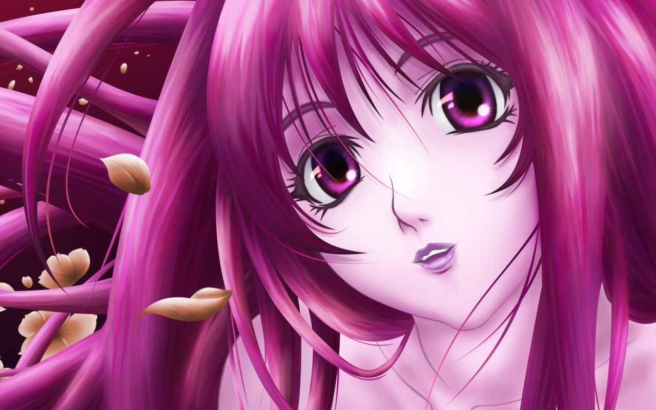 Das Pink Anime Girl Wallpaper 1280x800