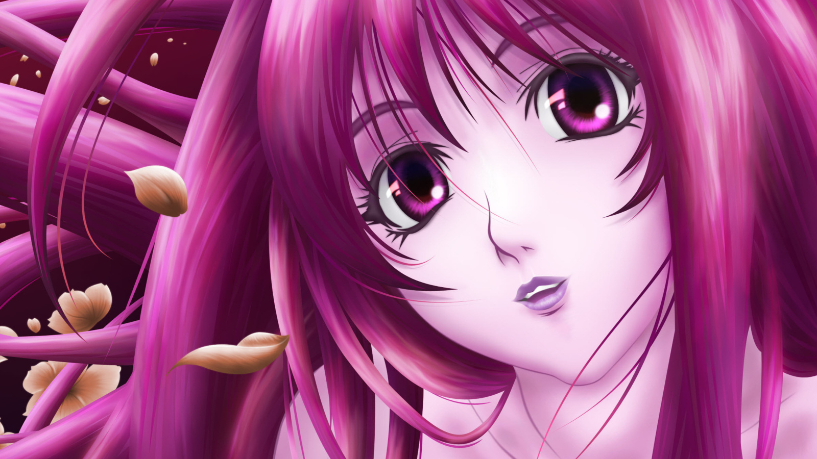 Fondo de pantalla Pink Anime Girl 1600x900