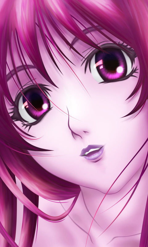Обои Pink Anime Girl 480x800