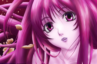 Pink Anime Girl Background for Android, iPhone and iPad