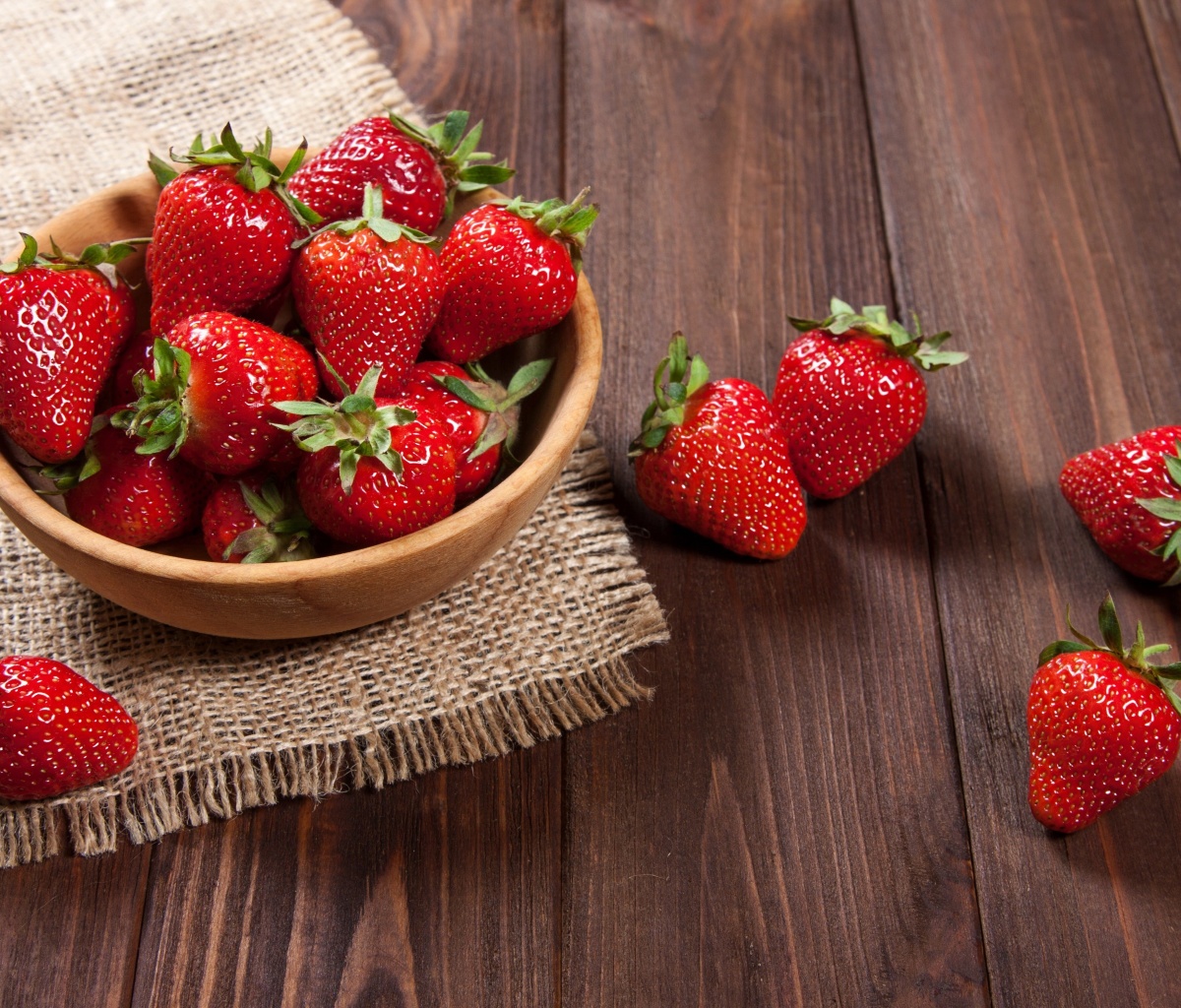 Обои Basket fragrant fresh strawberries 1200x1024