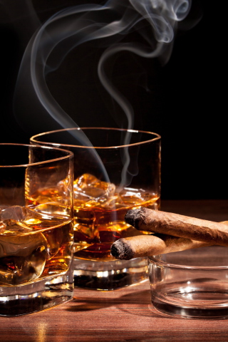 Fondo de pantalla Whisky & Cigar 320x480