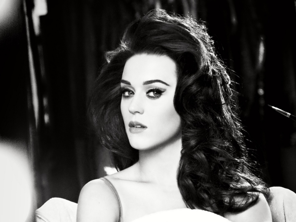 Katy Perry Black And White wallpaper 1024x768