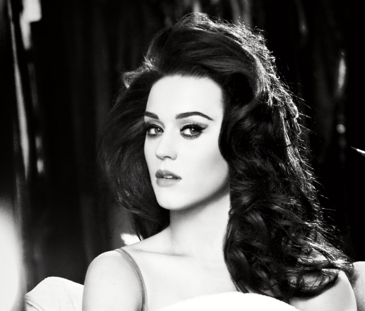 Katy Perry Black And White wallpaper 1200x1024