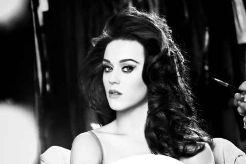 Katy Perry Black And White wallpaper 480x320