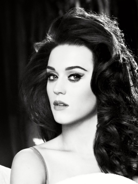 Katy Perry Black And White wallpaper 480x640