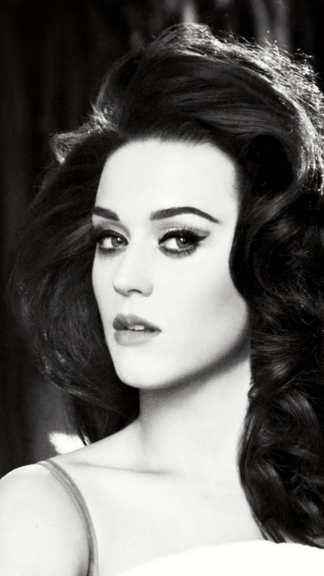 Das Katy Perry Black And White Wallpaper 640x1136