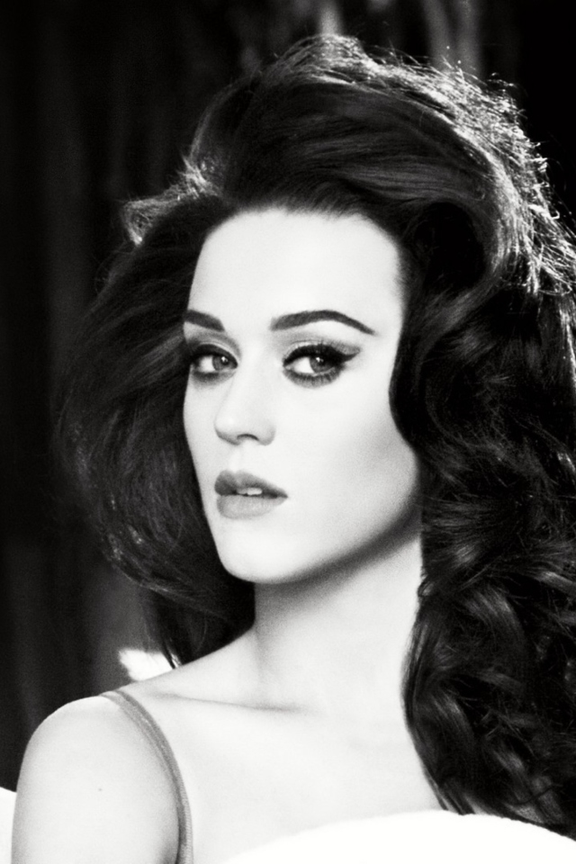 Katy Perry Black And White screenshot #1 640x960