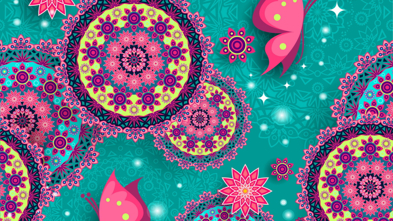 Fondo de pantalla Vintage Pattern 1366x768