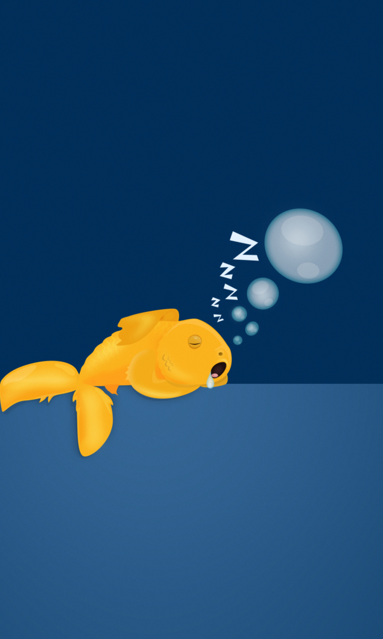 Das Sleepy Goldfish Wallpaper 768x1280