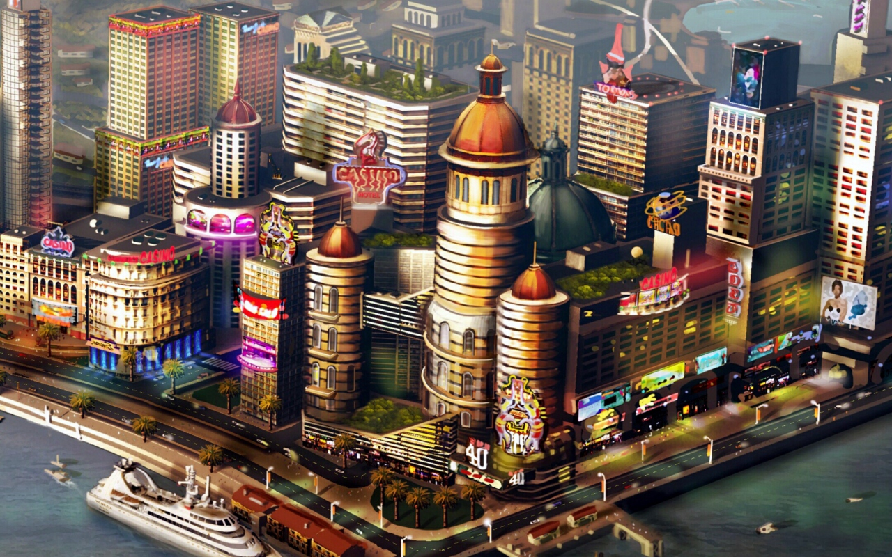 Fondo de pantalla Sims City 1280x800