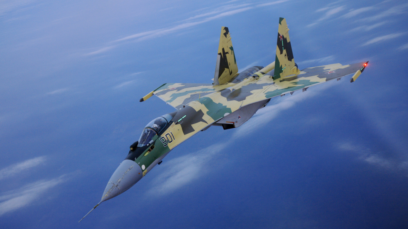 Обои Sukhoi Su 35 1366x768