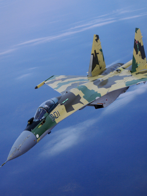 Fondo de pantalla Sukhoi Su 35 480x640