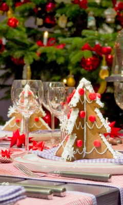 Обои Christmas Table Decorations Ideas 240x400