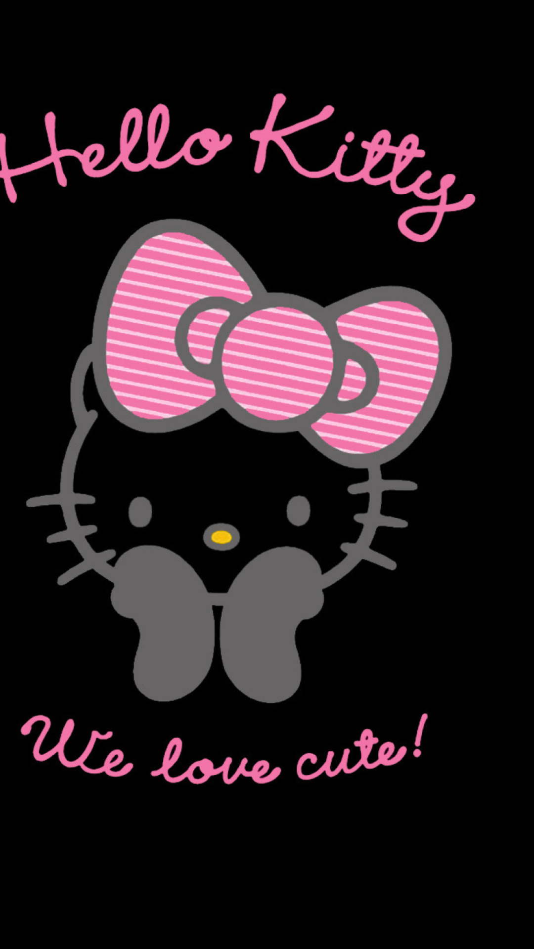 Das Black Hello Kitty Wallpaper 1080x1920