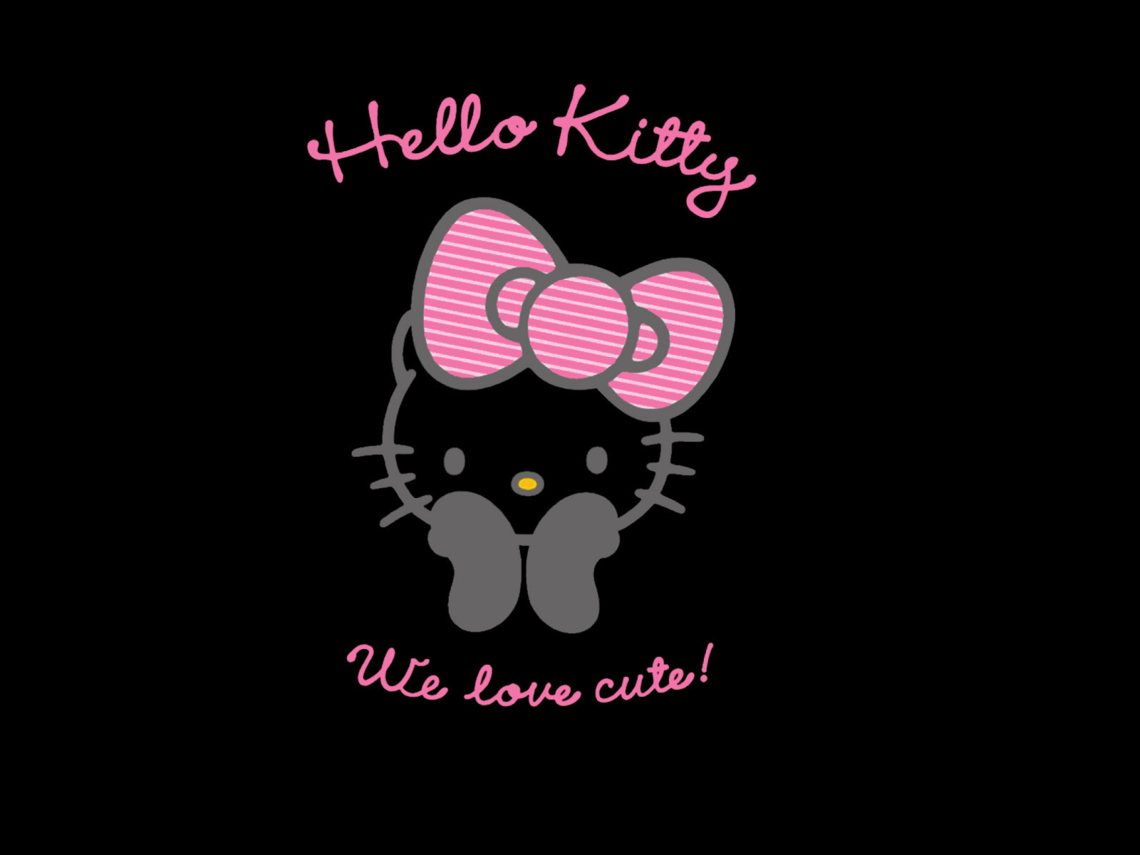 Black Hello Kitty wallpaper 1600x1200