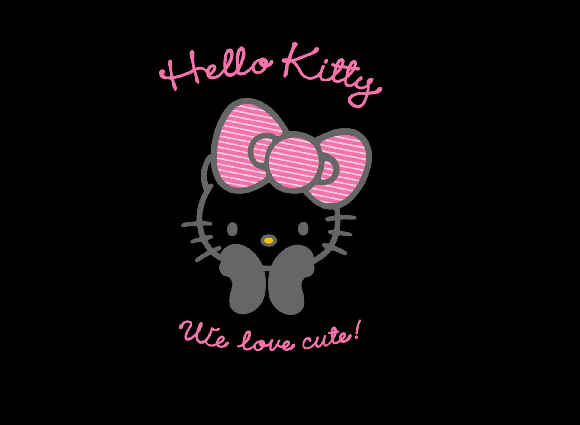 Обои Black Hello Kitty 1920x1408