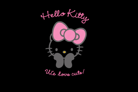 Das Black Hello Kitty Wallpaper 480x320