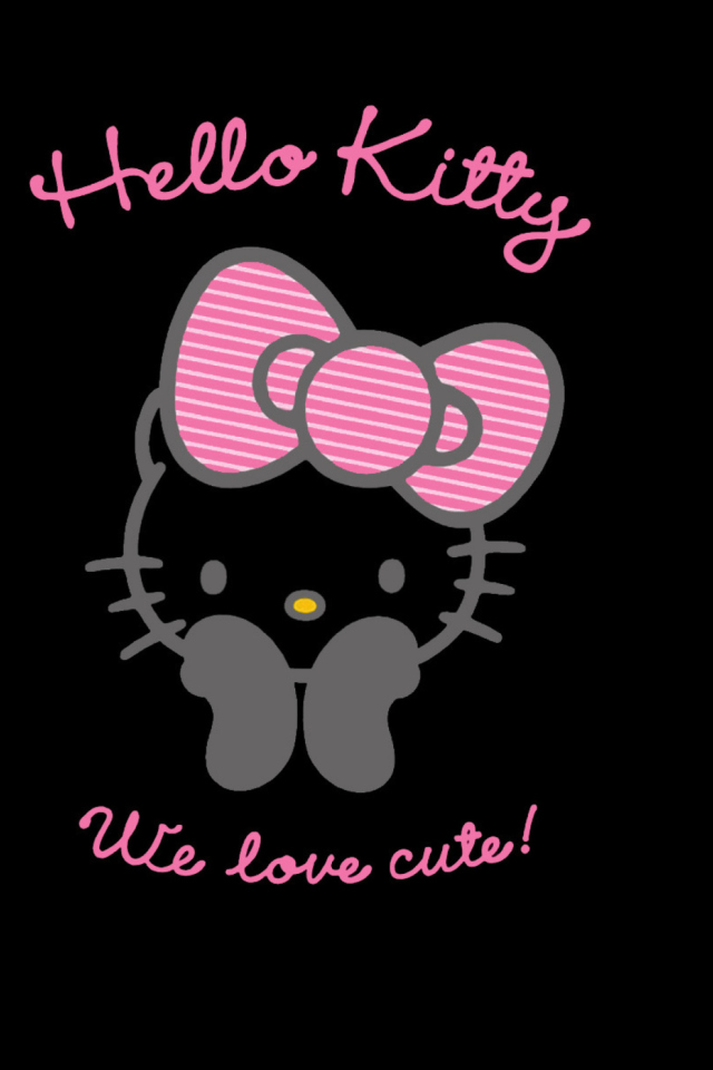 Black Hello Kitty wallpaper 640x960