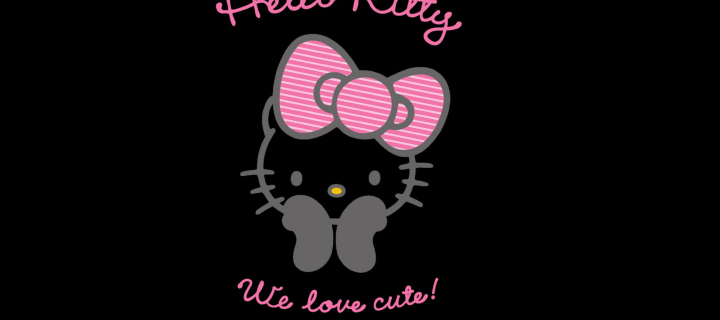 Das Black Hello Kitty Wallpaper 720x320