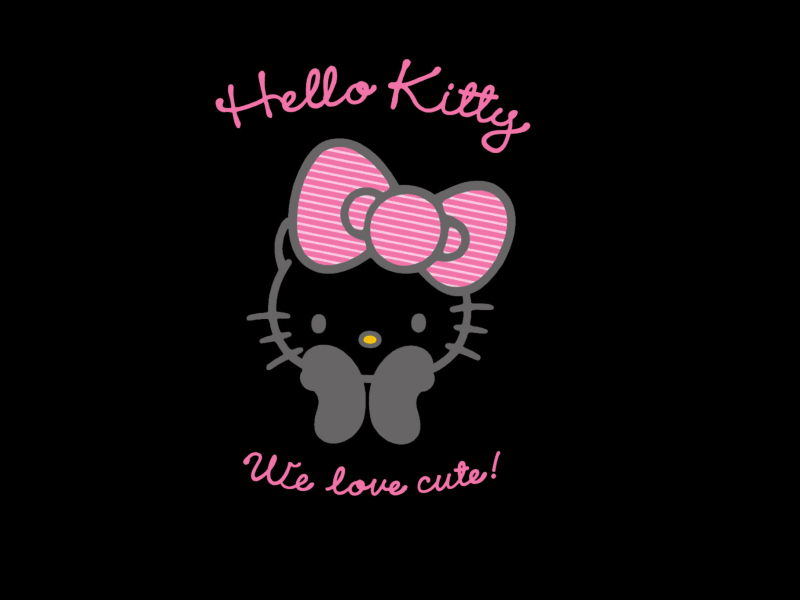 Обои Black Hello Kitty 800x600