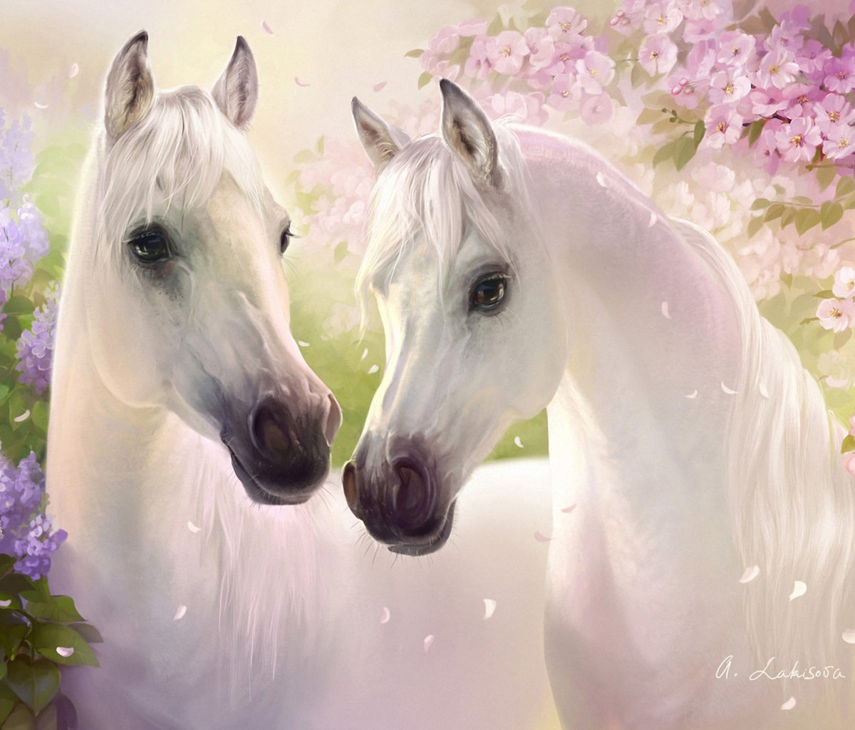 Fondo de pantalla White Horse Painting 1200x1024
