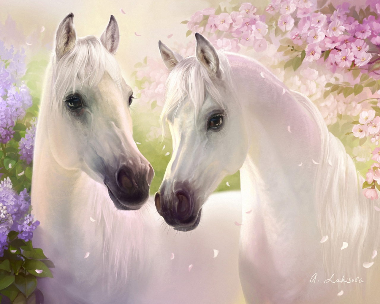 Fondo de pantalla White Horse Painting 1280x1024