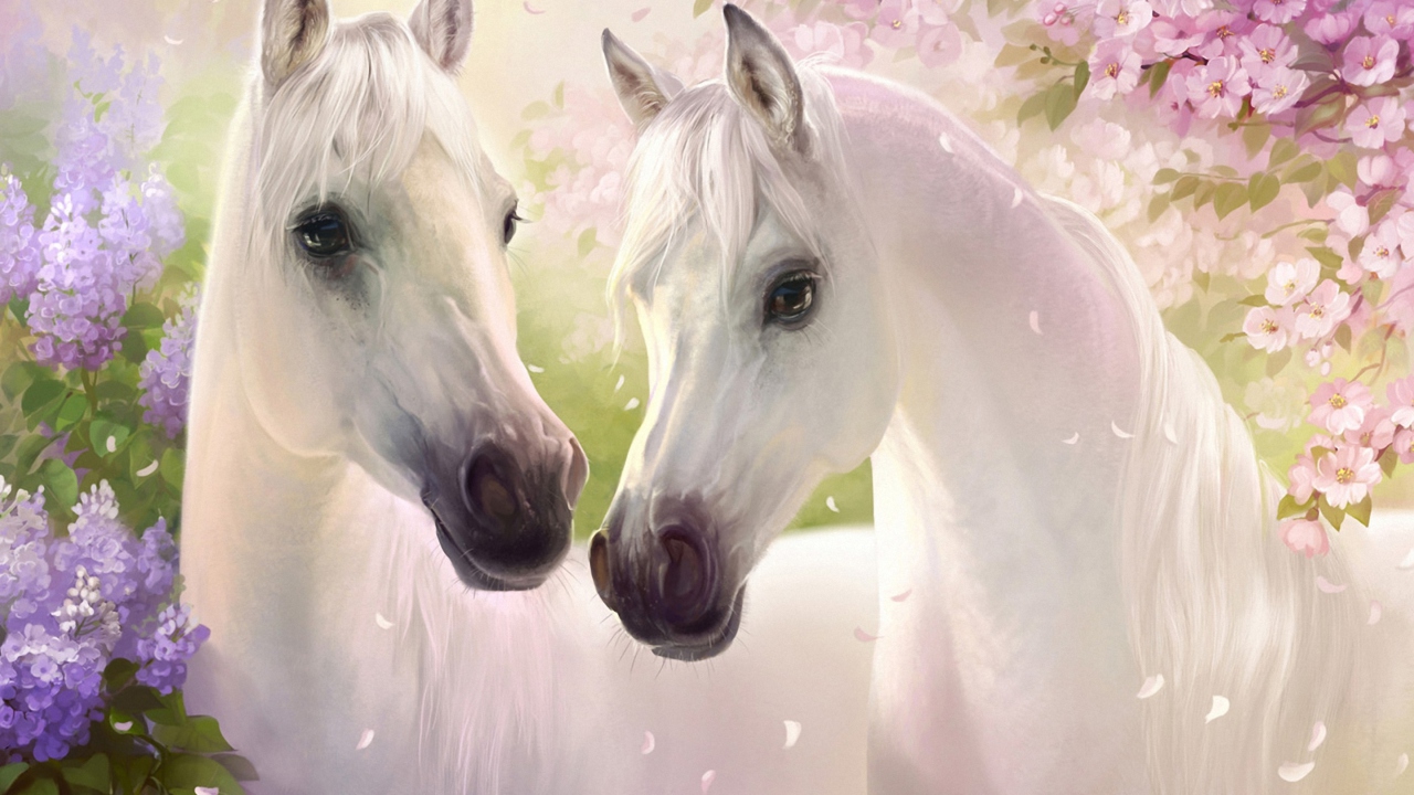 White Horse Painting wallpaper 1280x720