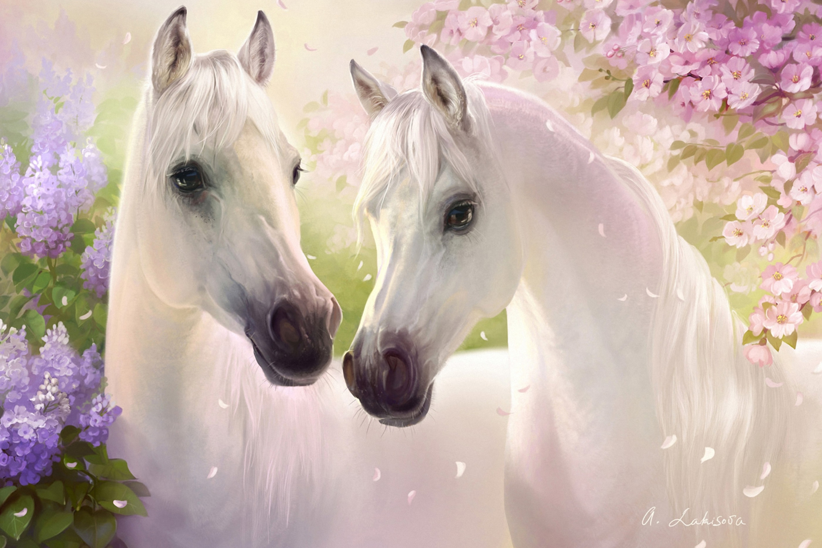 Screenshot №1 pro téma White Horse Painting 2880x1920