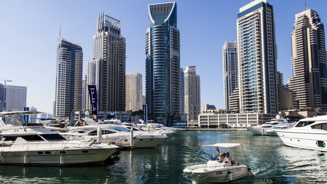 Обои United Arab Emirates, Dubai, Wispy Marina 1280x720