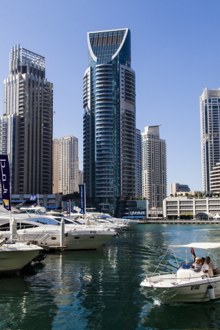 Обои United Arab Emirates, Dubai, Wispy Marina 320x480